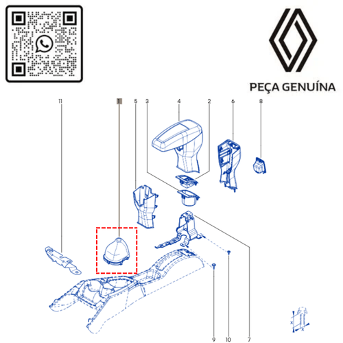 RN 56242R 969356242R COIFA DA ALAVANCA DO CAMBIO LOG IISAN II 14... - 4